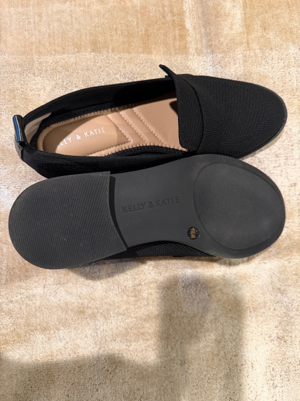 Kelly & Katie Black Slip-On Knit Loafers